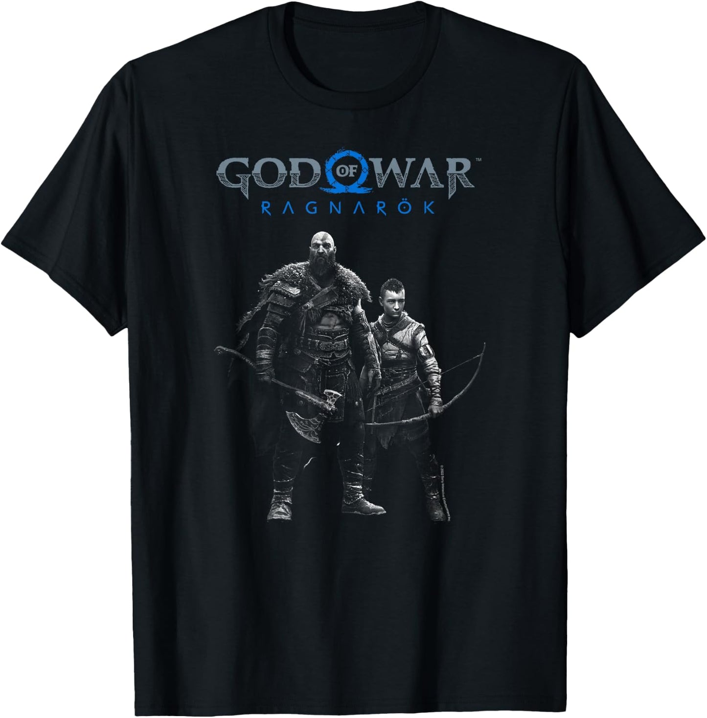 God of War: Ragnarok Silver Kratos and Atreus T-Shirt - T-Shirt | Black