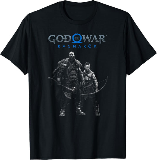 God of War: Ragnarok Silver Kratos and Atreus T-Shirt - T-Shirt | Black