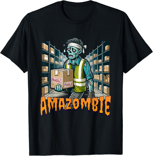Zombie Coworker Swagazon Associate AmaZombie T-Shirt - T-Shirt | Black