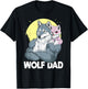 Wolf Dad With Girl Daughter For Father's Day Men Wolf T-Shirt - T-Shirt | Black