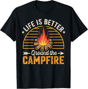 Life Is Better Around The Campfire T-Shirt - T-Shirt | Black