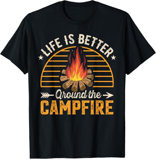 Life Is Better Around The Campfire T-Shirt - T-Shirt | Black