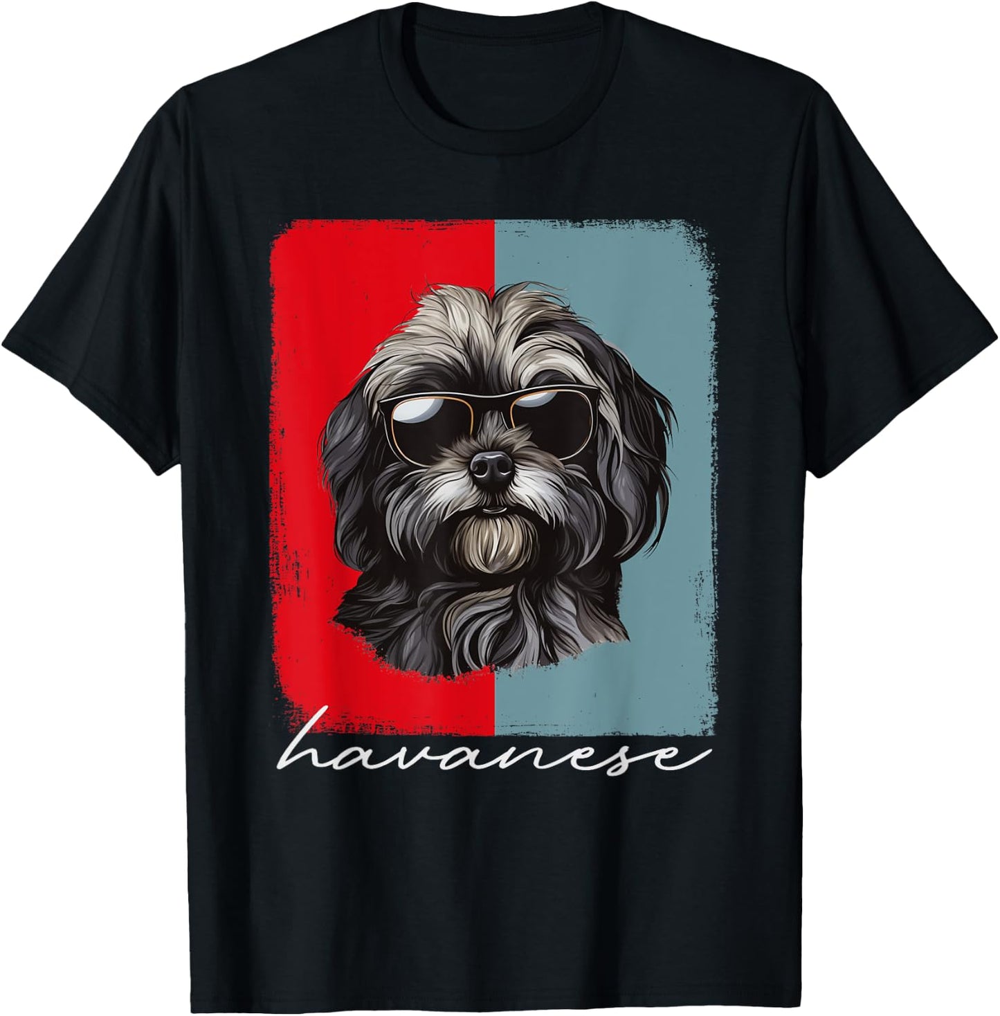 Retro Havanese Dog Lover Gift Havanese Mom Dad Dog Owner T-Shirt - T-Shirt | Black