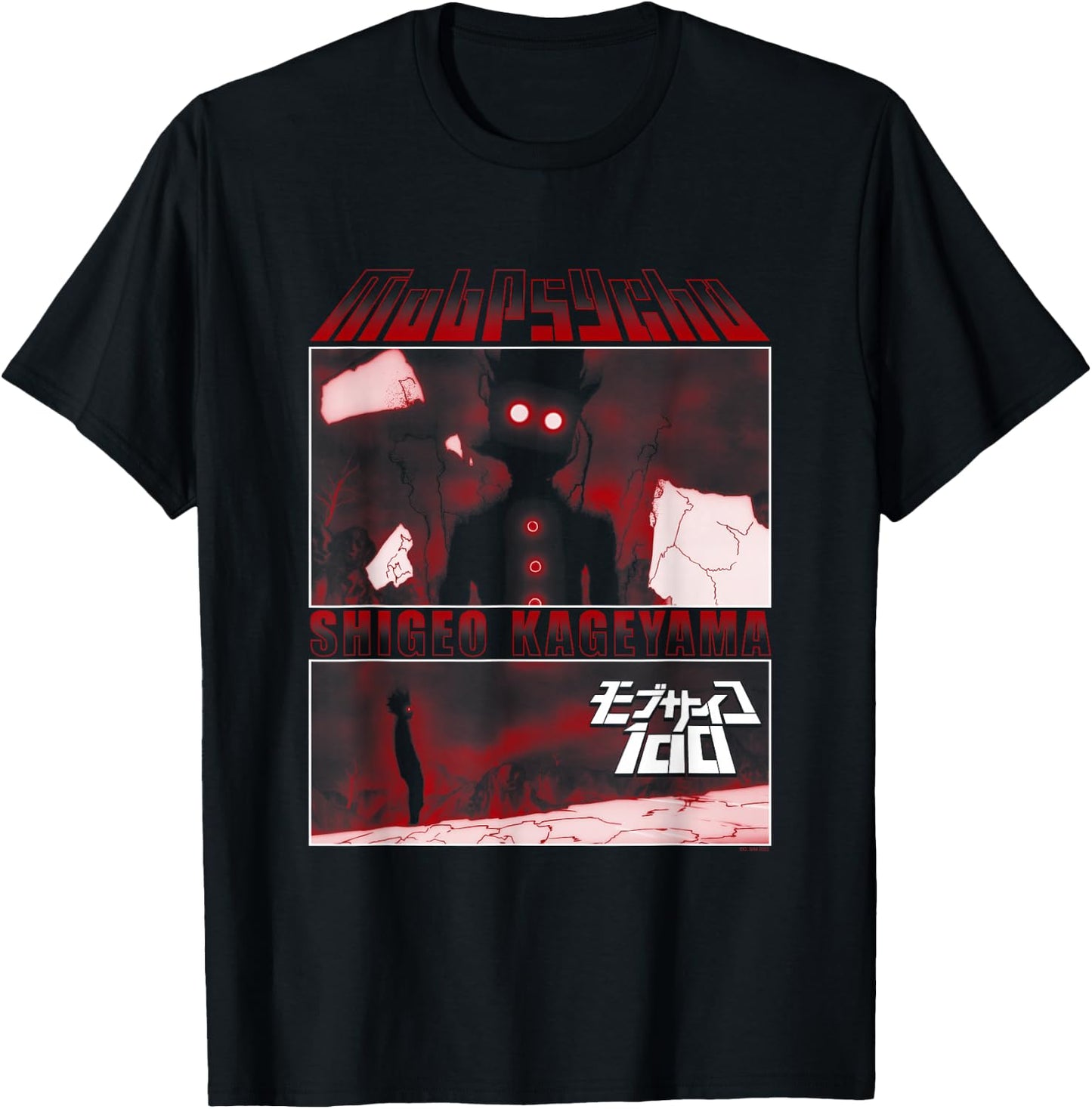 Mob Psycho 100 Black & Red Panels T-Shirt - T-Shirt | Black