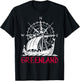 Greenland Viking Ship Compass Travel Souvenir Greenland T-Shirt - T-Shirt | Black