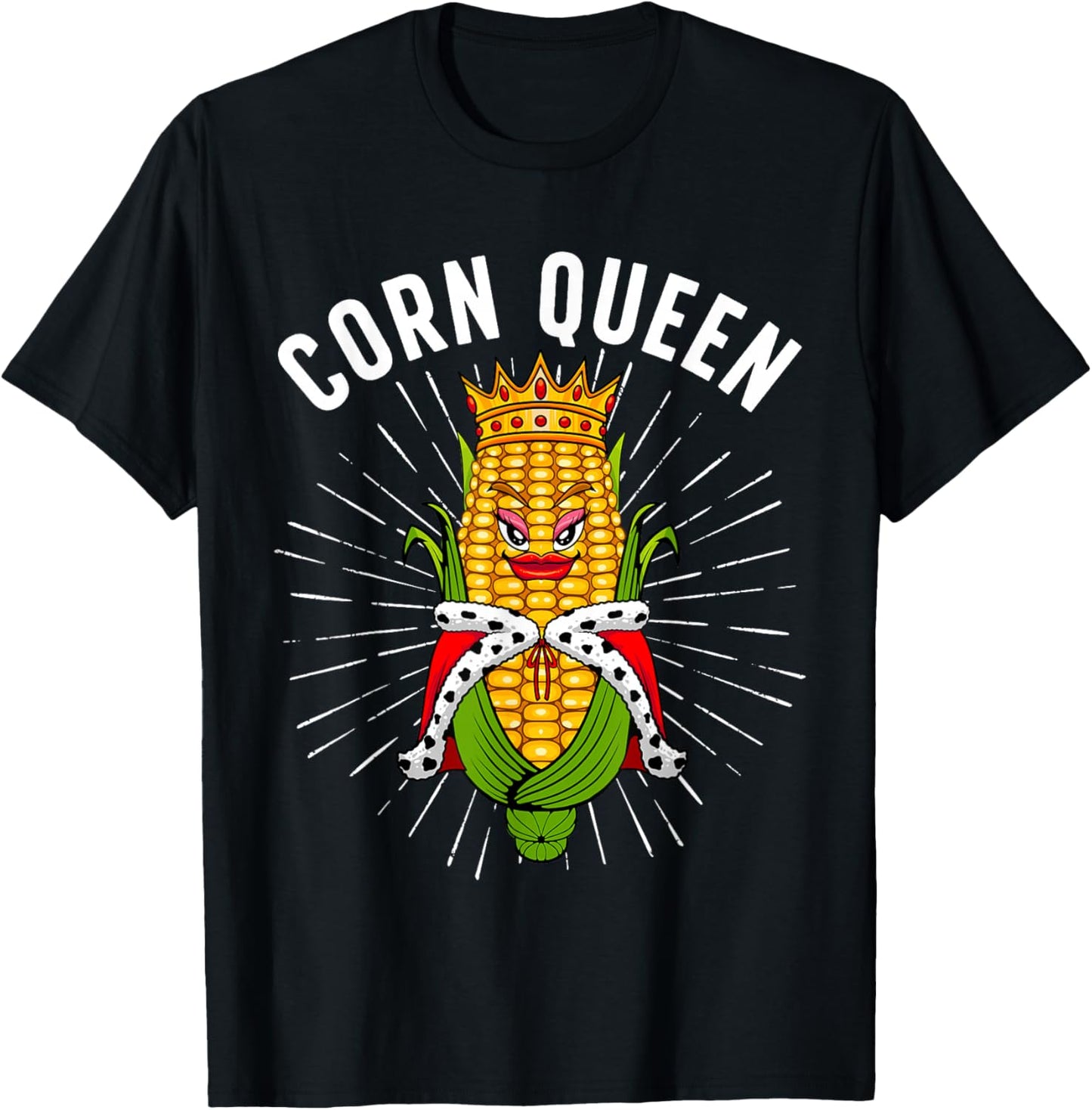 Cool Corn Queen Girls Food Farming Corn Cob Farmer T-Shirt - T-Shirt | Black