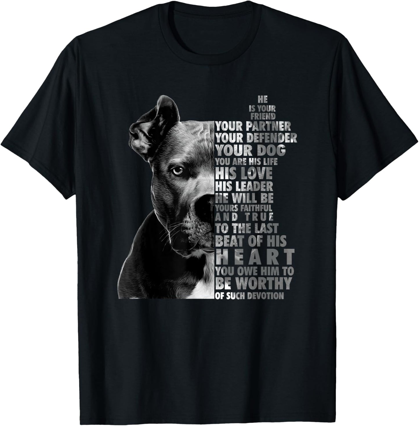 He is Your Friend Your Partner Your Defender - Pitbull Lover T-Shirt - T-Shirt | Black
