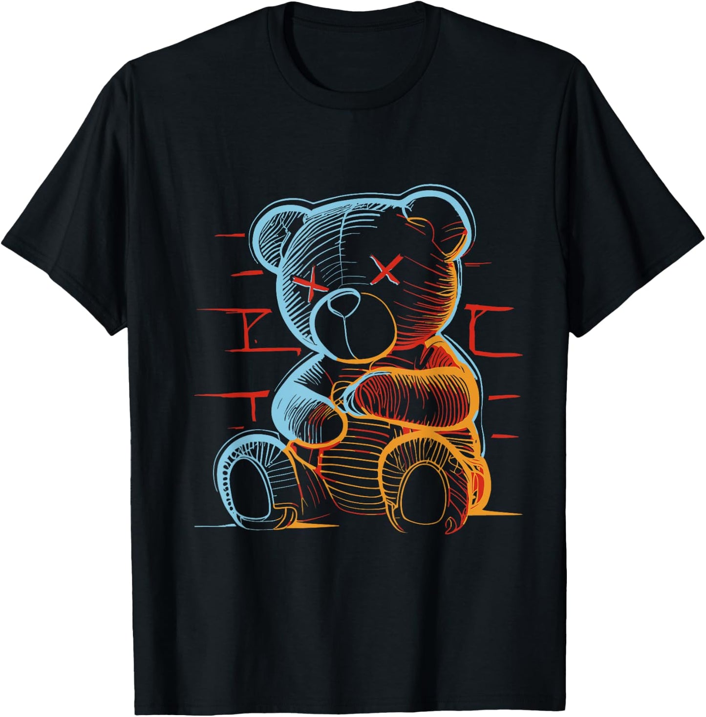 Evil Teddy Bear Streetwear Style T-Shirt - T-Shirt | Black