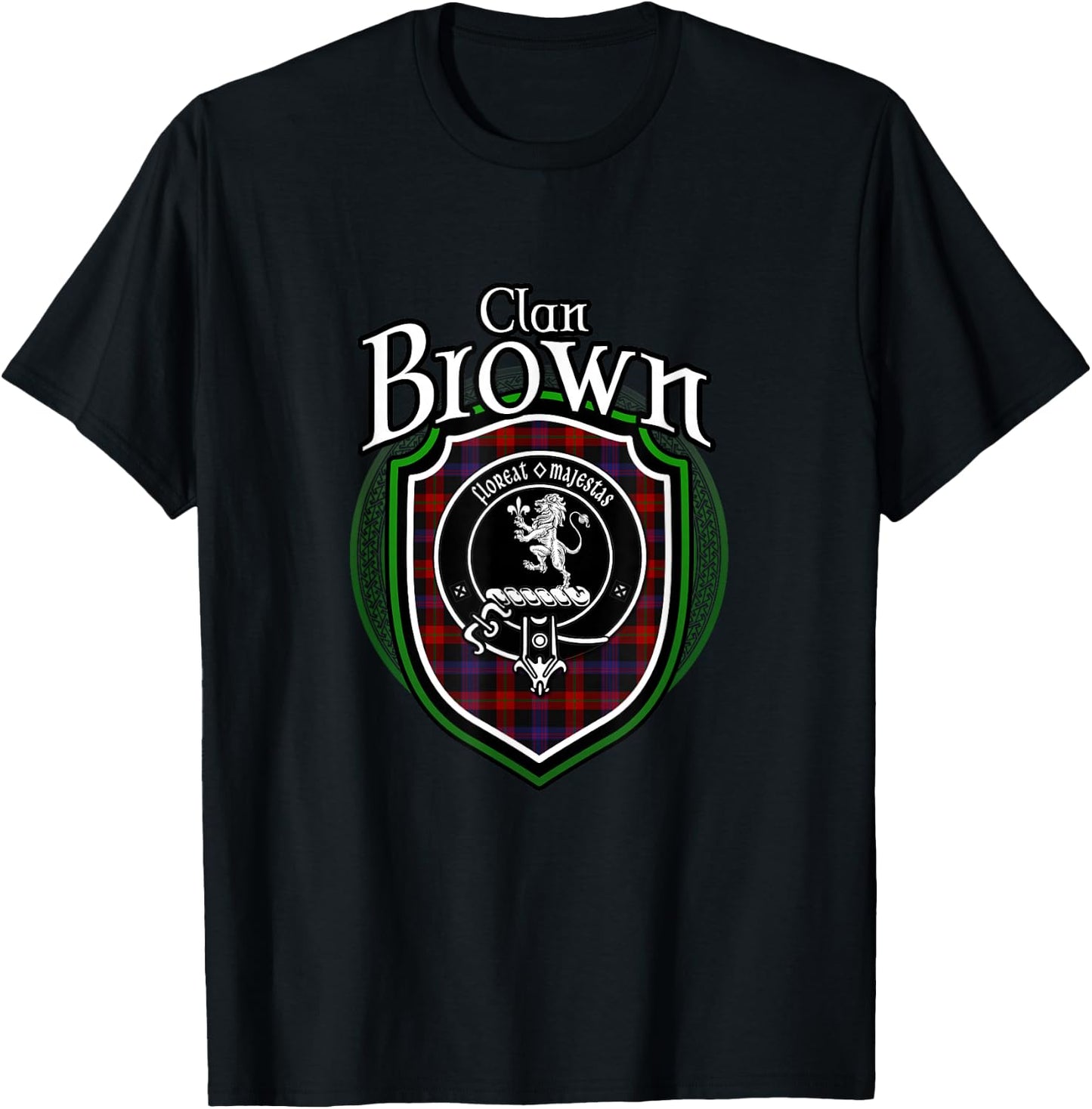 Brown Clan Crest | Scottish Clan Brown Family Crest Badge T-Shirt - T-Shirt | Black