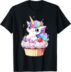 Cute Cupcake Baker Unicorn Lovers for Kids Women T-Shirt - T-Shirt | Black