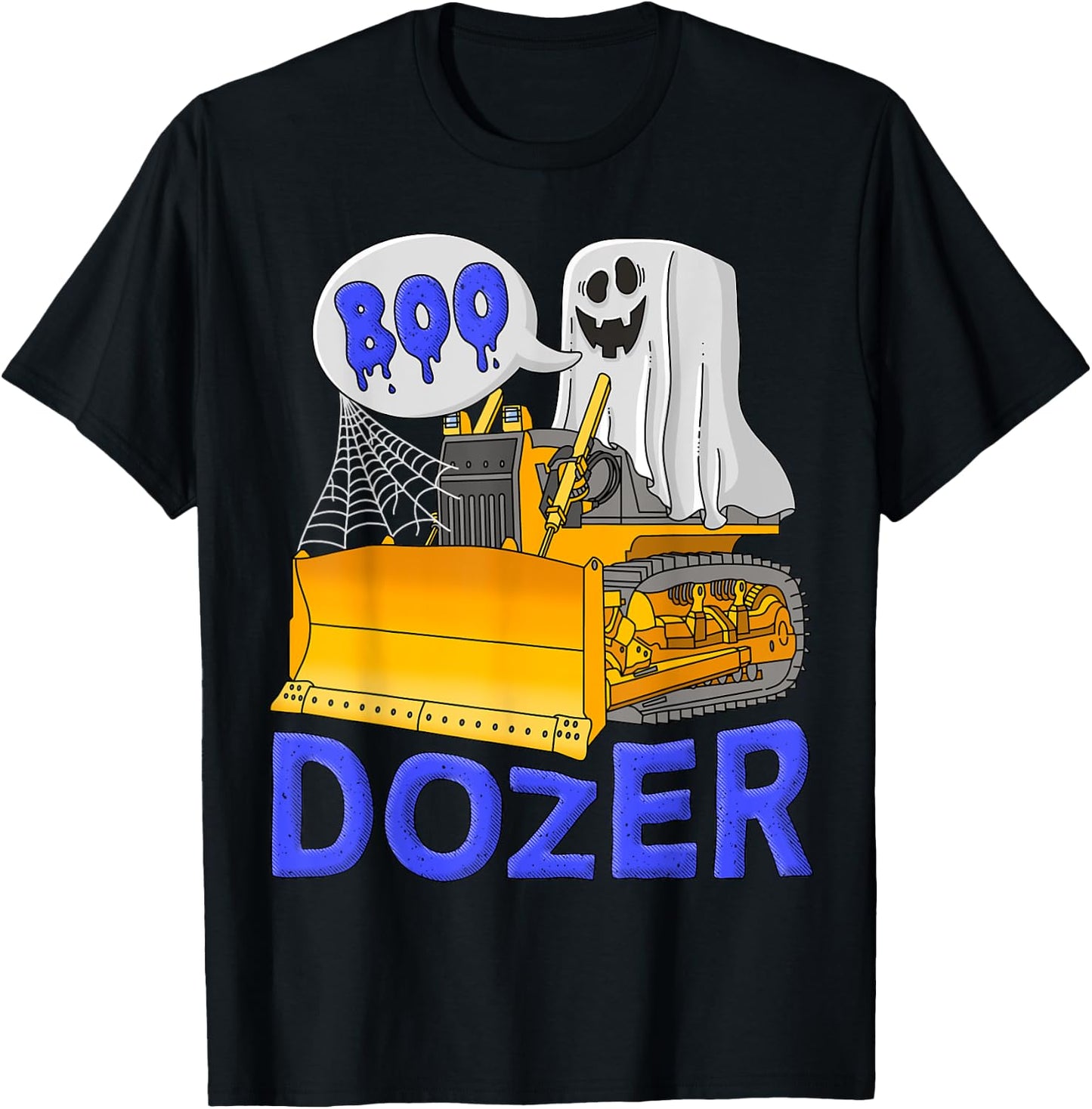 Bulldozer Halloween; Boo Dozer Kids Construction Truck T-Shirt - T-Shirt | Black