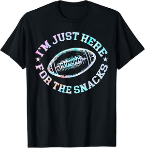 Just Here For The Snacks American Football Sister Tie Dye T-Shirt - T-Shirt | Black