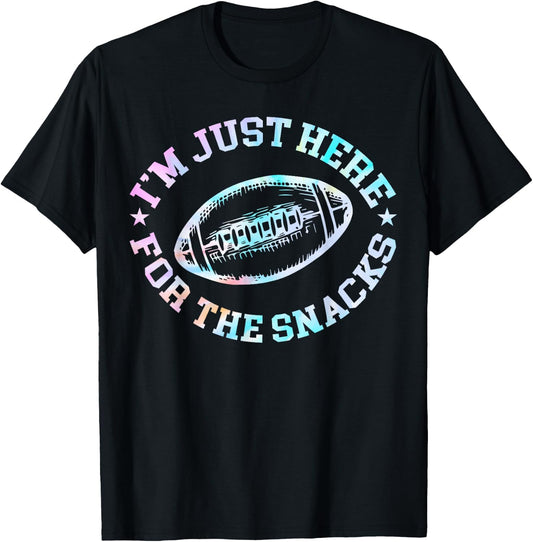 Just Here For The Snacks American Football Sister Tie Dye T-Shirt - T-Shirt | Black
