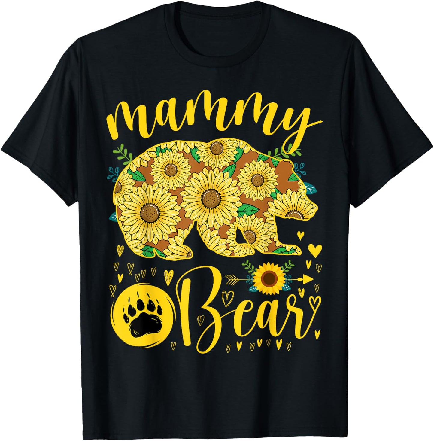 Mammy Bear Sunflower Grandma Mother's Day Party T-Shirt - T-Shirt | Black