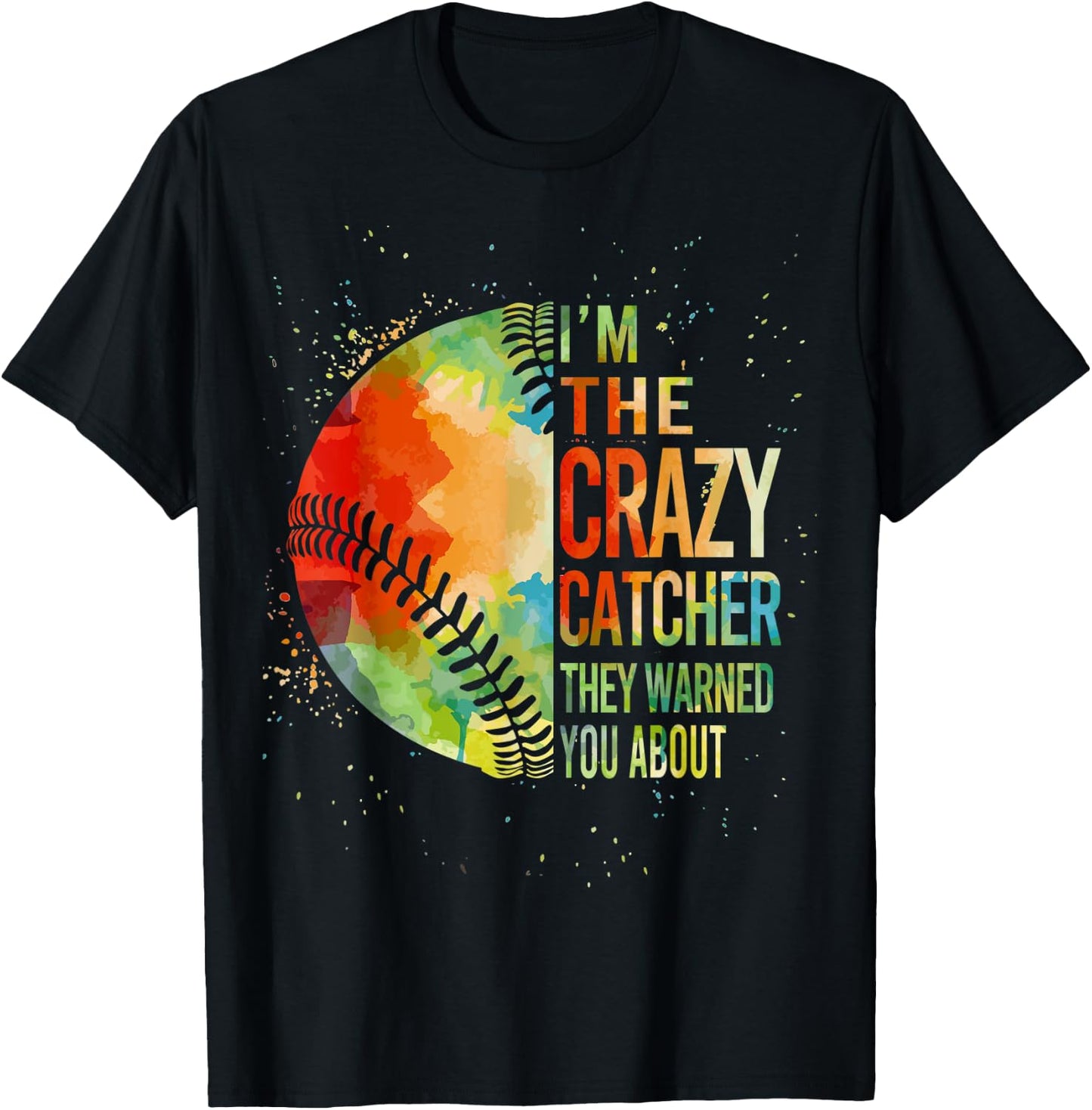 Softball-Shirt Crazy Catcher Funny Youth Teen Girl Women T-Shirt - T-Shirt | Black