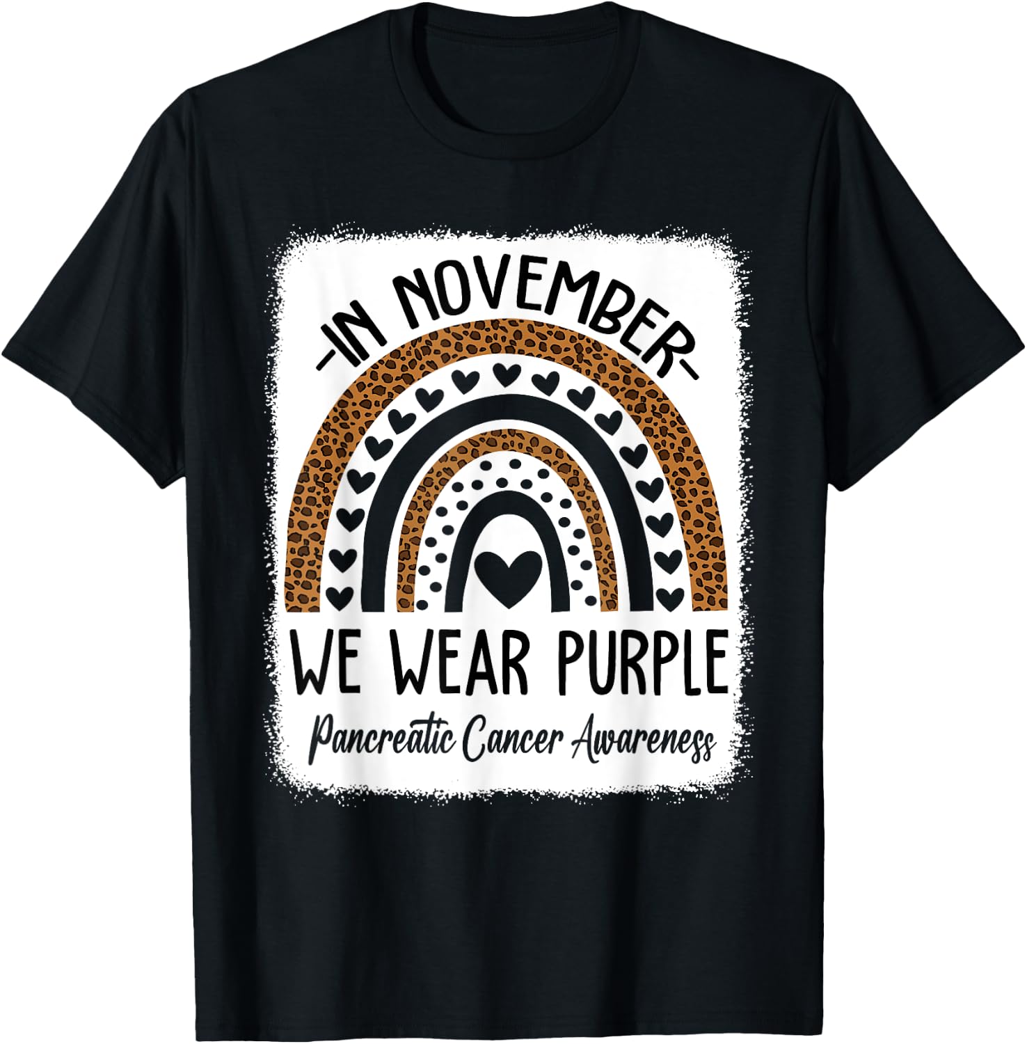 Rainbow November We Wear Purple Pancreatic Cancer Awareness T-Shirt - T-Shirt | Black