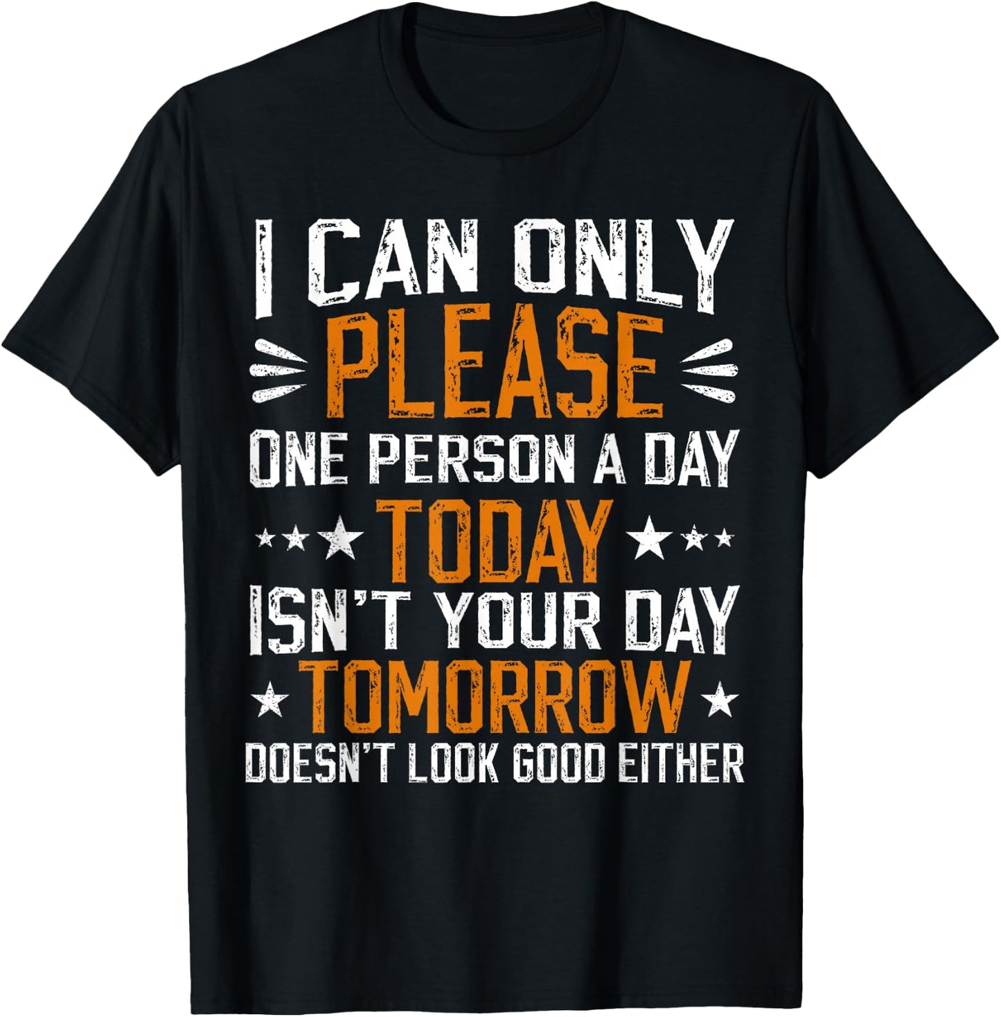I Can Only Please One Person a Day Funny Saying T-Shirt - T-Shirt | Black