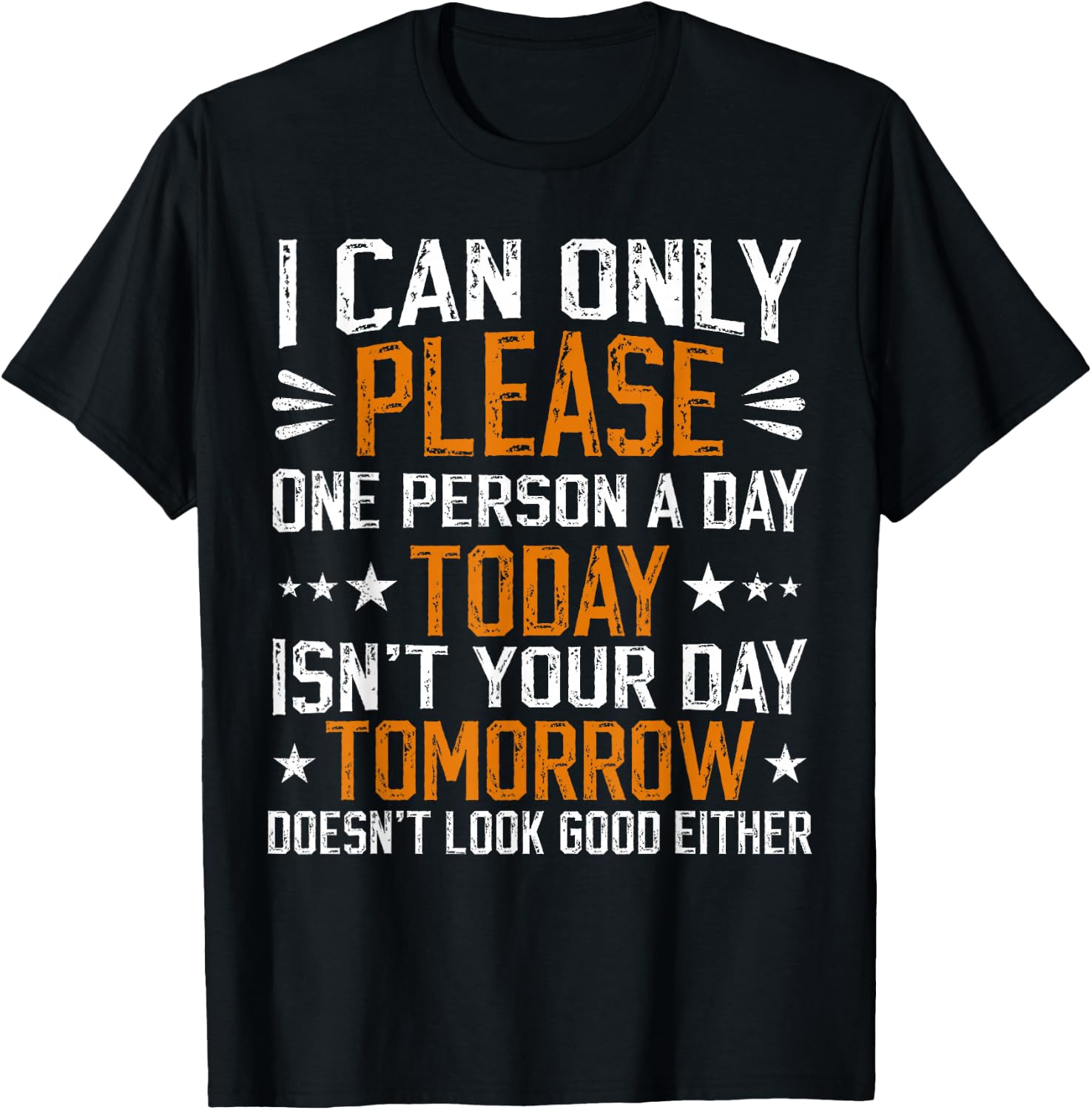 I Can Only Please One Person a Day Funny Saying T-Shirt - T-Shirt | Black