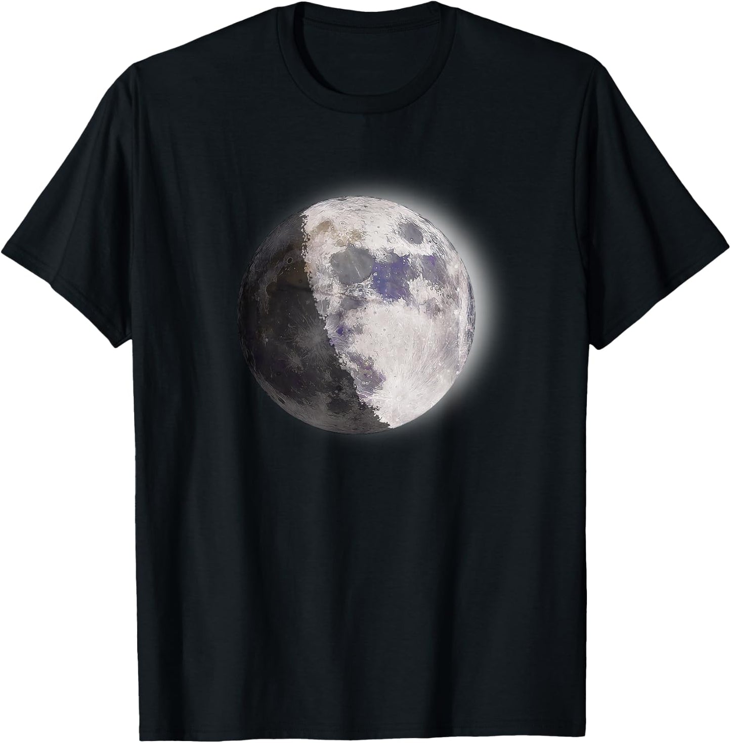 Waxing Gibbous Moon Phase, Full Moon, For Selenophiles T-Shirt - T-Shirt | Black