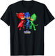 PJ Masks Group Shot Power Heroes Best Trio Logo T-Shirt - T-Shirt | Black