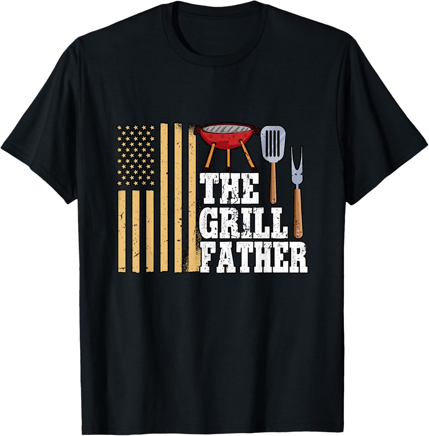 Barbecue Grill The Grillfather T-Shirt - T-Shirt | Black