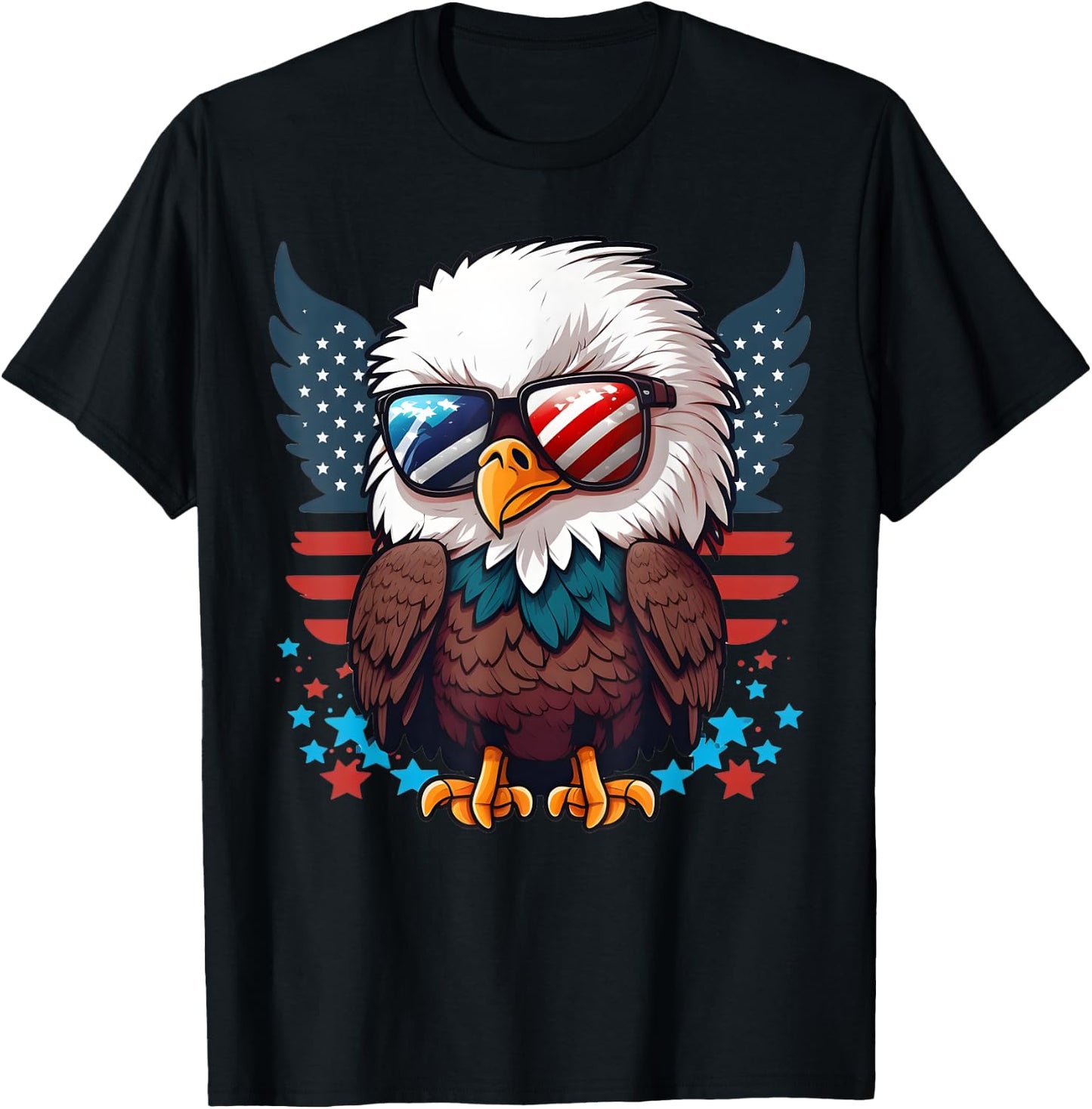 America Toddler Eagle Funny Patriotic Kids Eagle T-Shirt - T-Shirt | Black