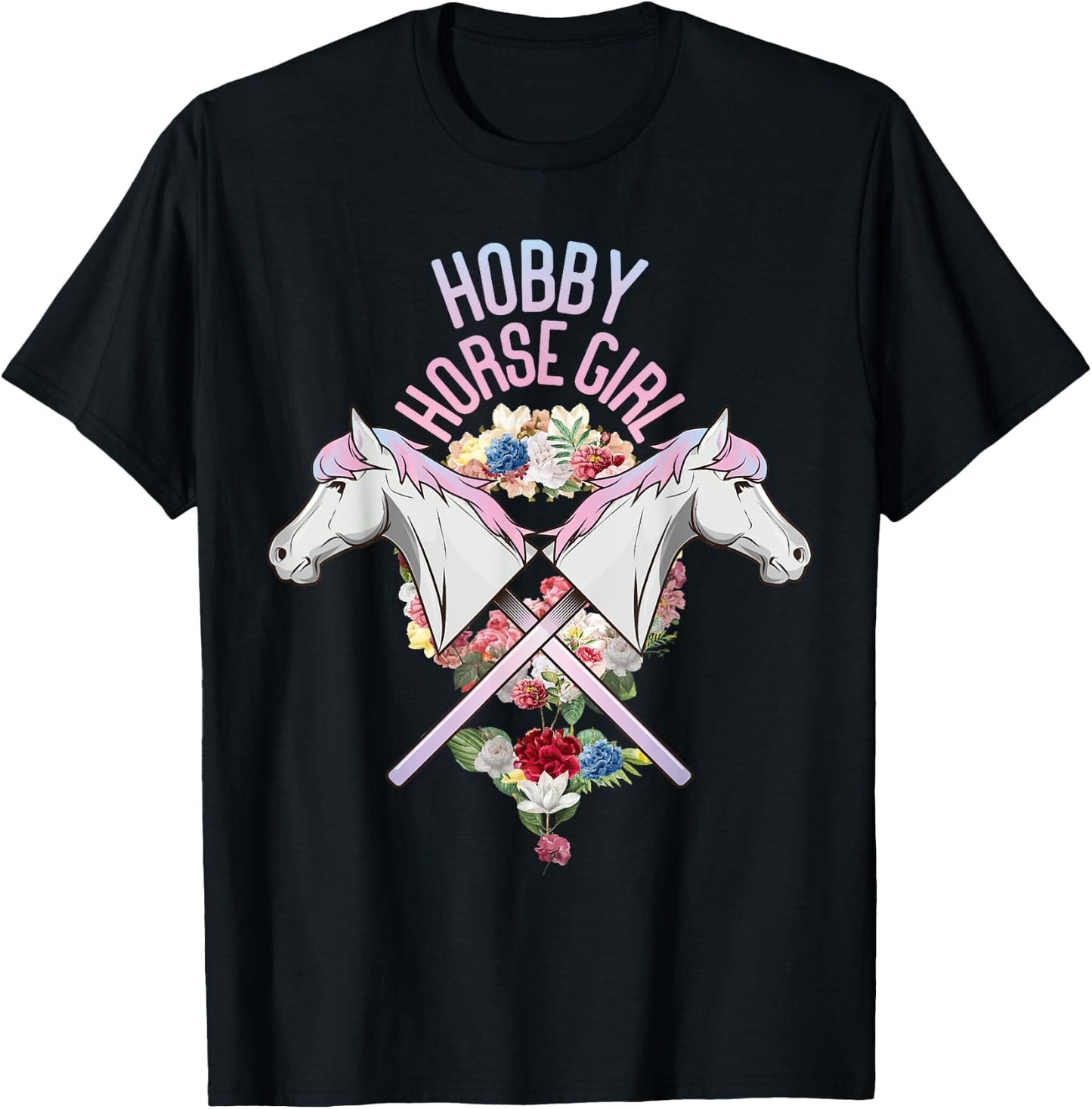 Hobby Horsing Girls' Horse Tournament T-Shirt - T-Shirt | Black