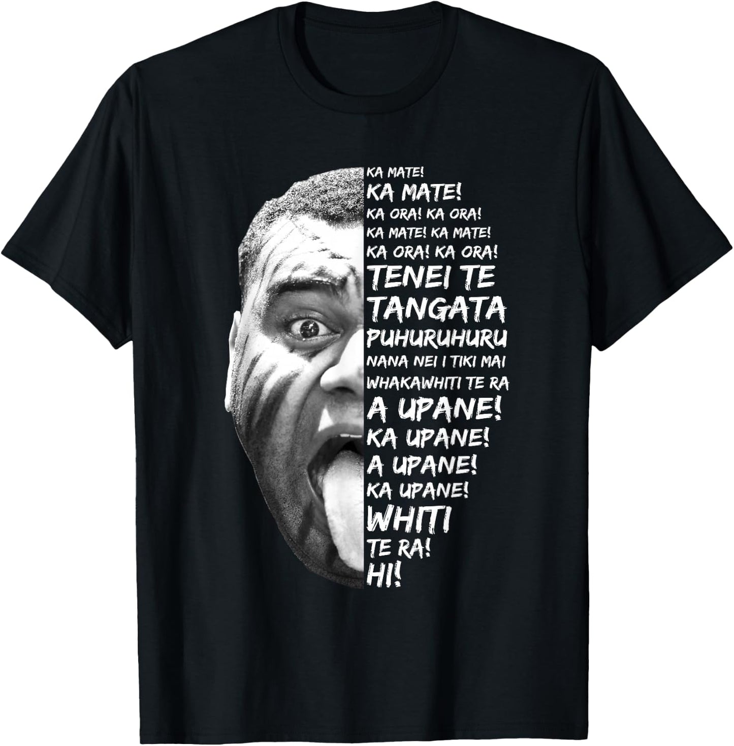 Haka Lyrics New Zealand Black Maori Kiwi NZ Fan Rugby T-Shirt - T-Shirt | Black