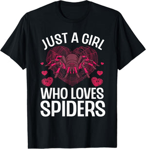 Funny Spider Arts For Girls Women Kids Arachnid Spider Lover T-Shirt - T-Shirt | Black