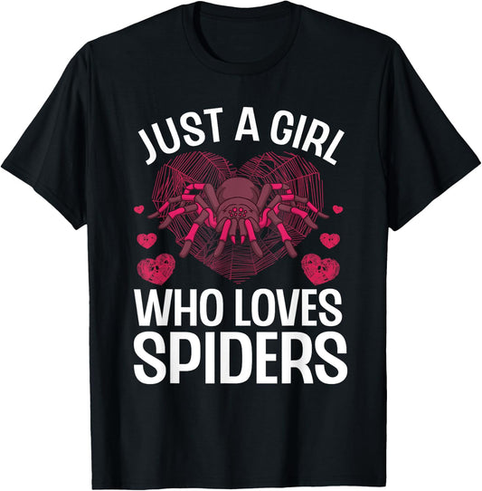Funny Spider Arts For Girls Women Kids Arachnid Spider Lover T-Shirt - T-Shirt | Black