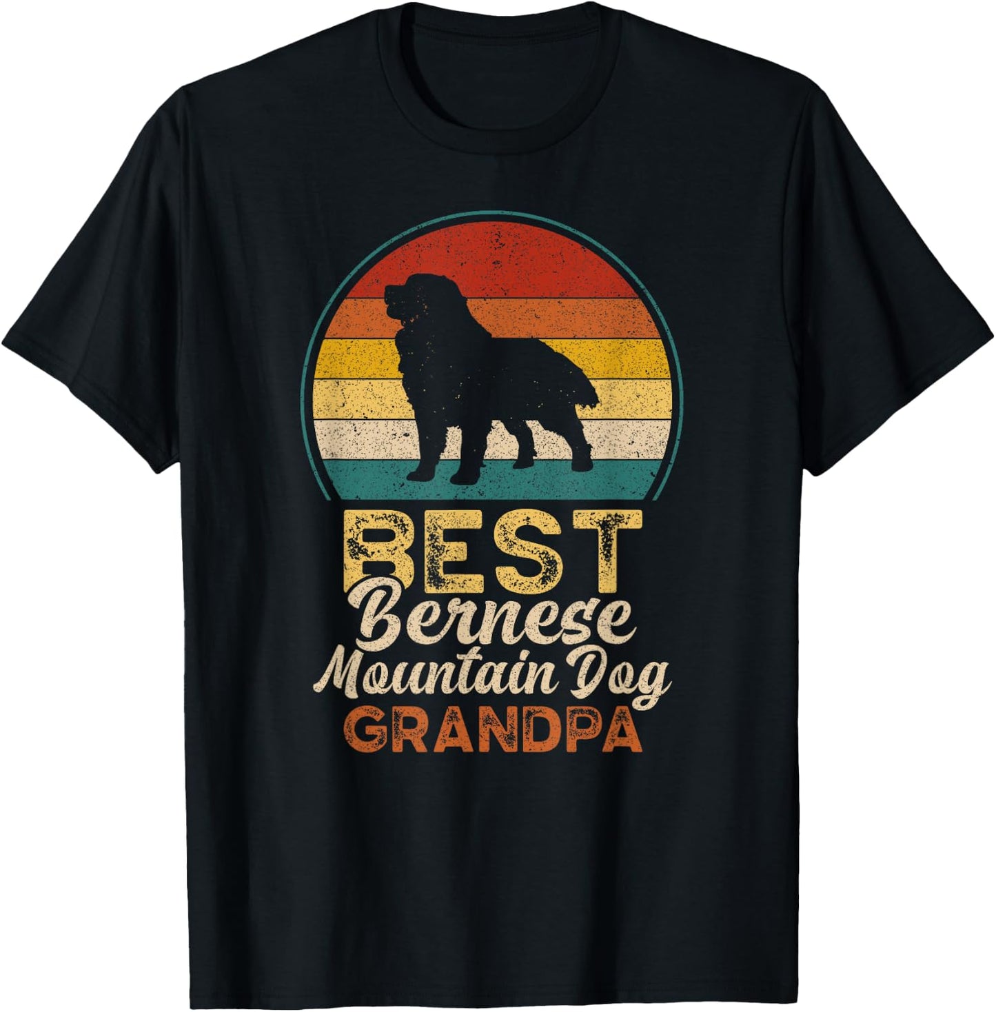 Best Bernese Mountain Dog Grandpa, Father's Day, Grandfather Men T-Shirt - T-Shirt | Black