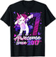 7 Years Old Flossing Unicorn Gifts 7th Birthday Girl Party T-Shirt - T-Shirt | Black