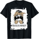 Track and Field Mom Life Messy Bun Leopard T-Shirt - T-Shirt | Black
