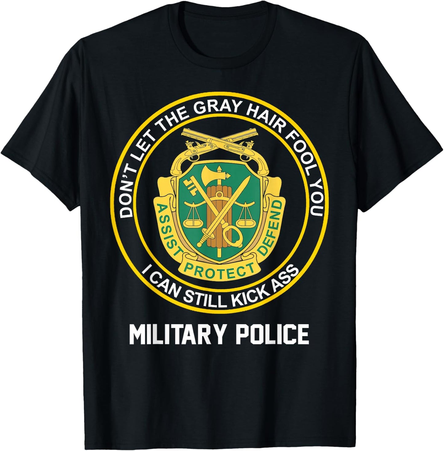 Retired Military Police MP Proud Old Man US Army MP Veteran T-Shirt - T-Shirt | Black