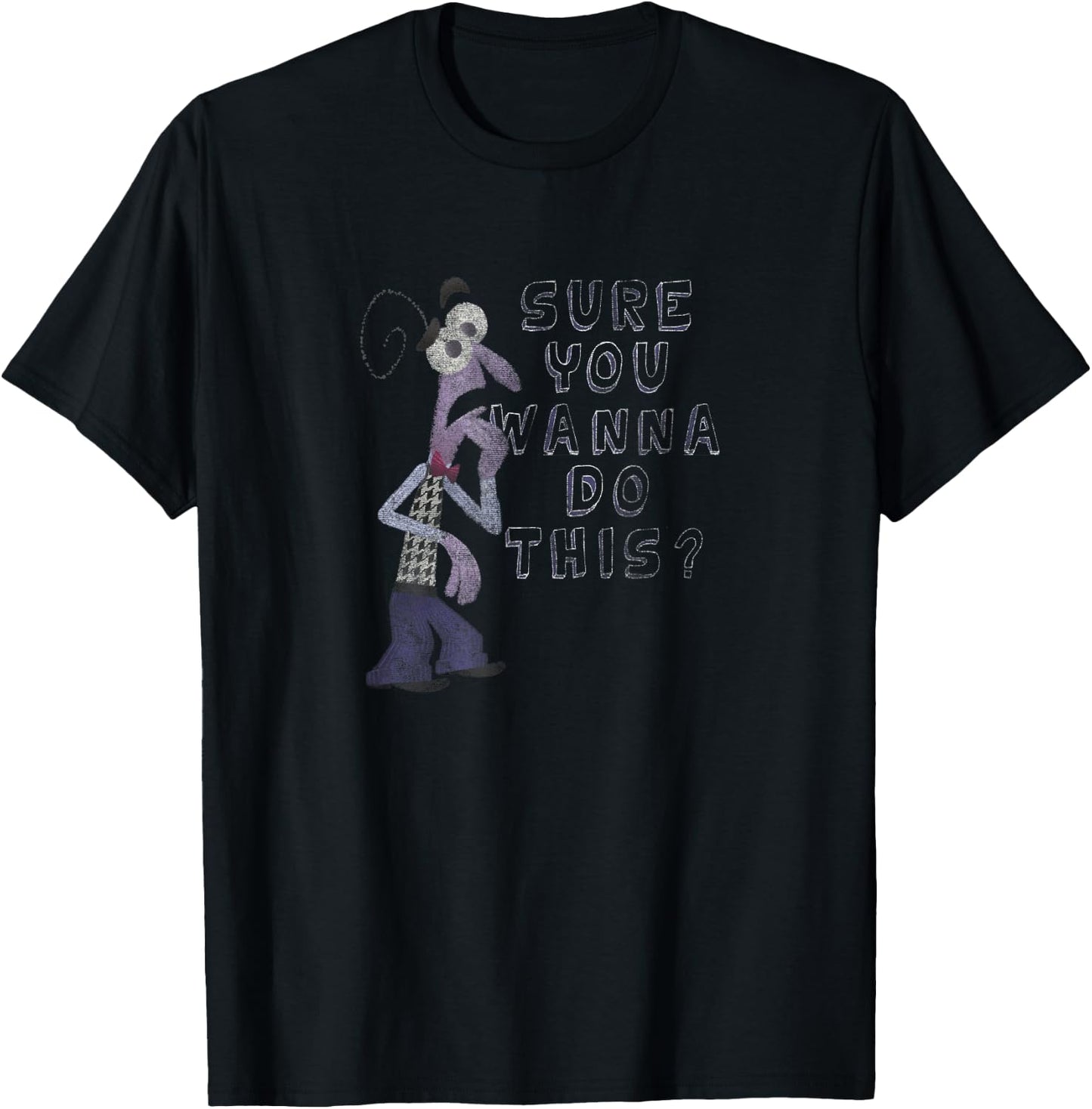 Disney Pixar Inside Out Sure You Wanna Do This Fear Logo T-Shirt - T-Shirt | Black