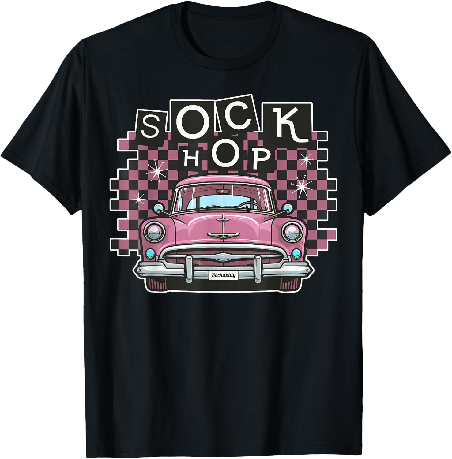 Sock Hop 50s Classic Car Nostalgia 1950s Greaser T-Shirt - T-Shirt | Black