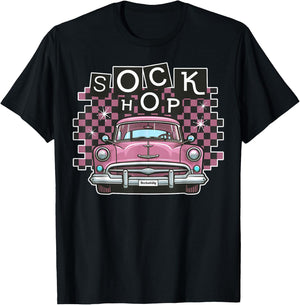 Sock Hop 50s Classic Car Nostalgia 1950s Greaser T-Shirt - T-Shirt | Black