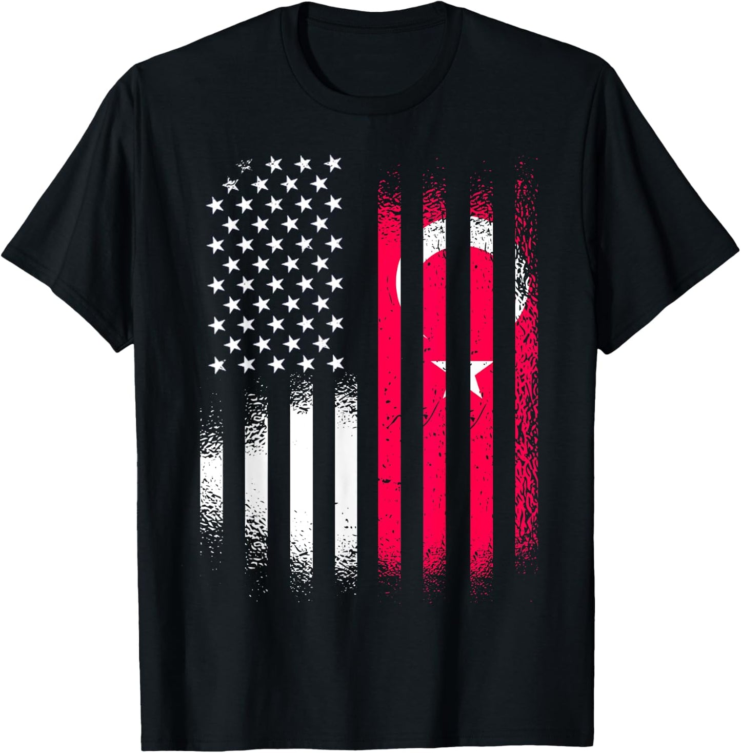 Turkiye American Patriot Grown Country USA Flags Stripes Girls Kids Men T-Shirt - T-Shirt | Black