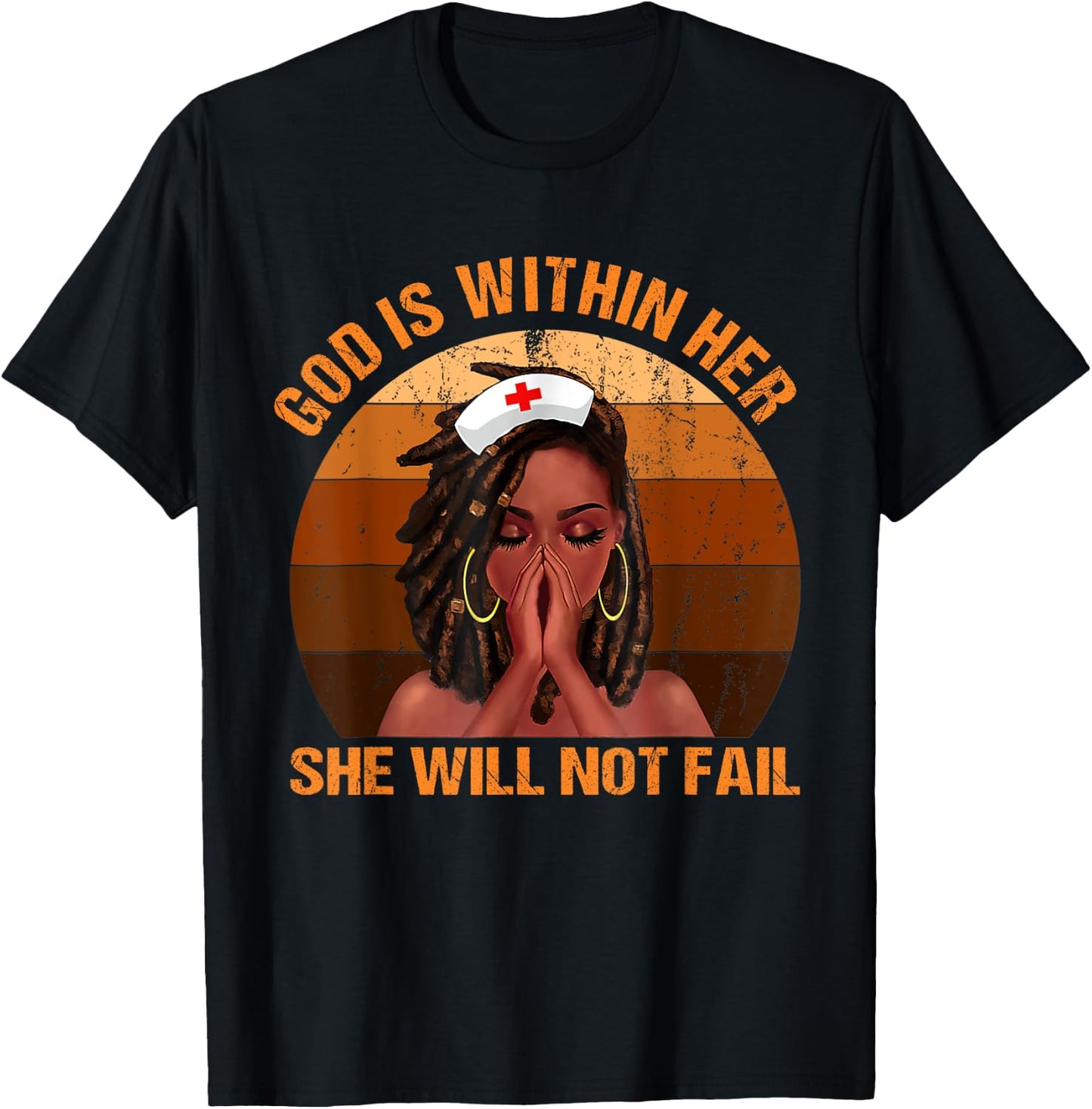 God Is Within Her She Will Not Fail Black Melanin Christian T-Shirt - T-Shirt | Black