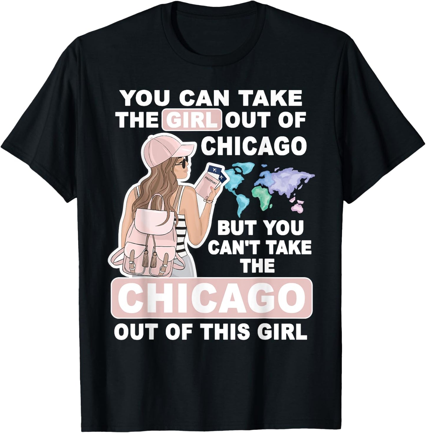 Cool Girl from Chicago City - Proud Chicago Girl T-Shirt - T-Shirt | Black