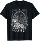 Spider Web With Frame And Roses Halloween Goth Nature Witch T-Shirt - T-Shirt | Black