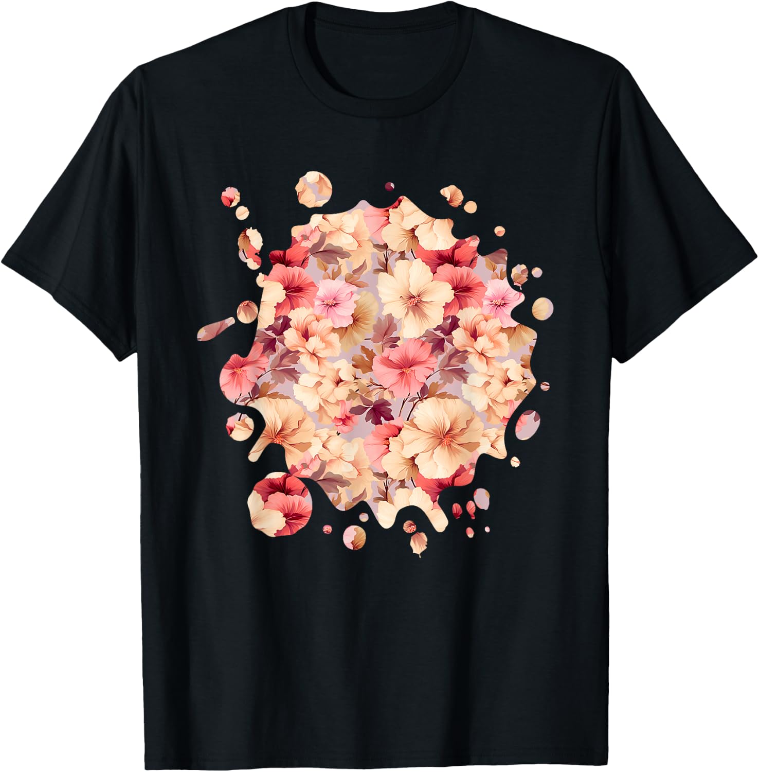 Cute Hollyhock Inspired Flower Plant Lover Gardener women T-Shirt - T-Shirt | Black