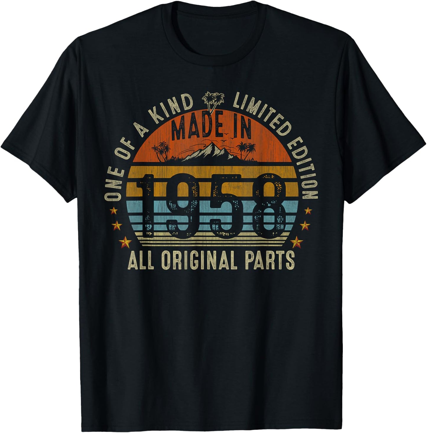 67th Birthday Gifts Men Women Vintage 1958 Original Parts T-Shirt - T-Shirt | Black