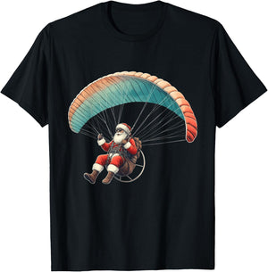 Paragliding Santa Extreme Hobbies Sports Christmas Pajama T-Shirt - T-Shirt | Black