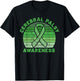 CP Green Ribbon Retro Sunset Cerebral Palsy Awareness T-Shirt - T-Shirt | Black