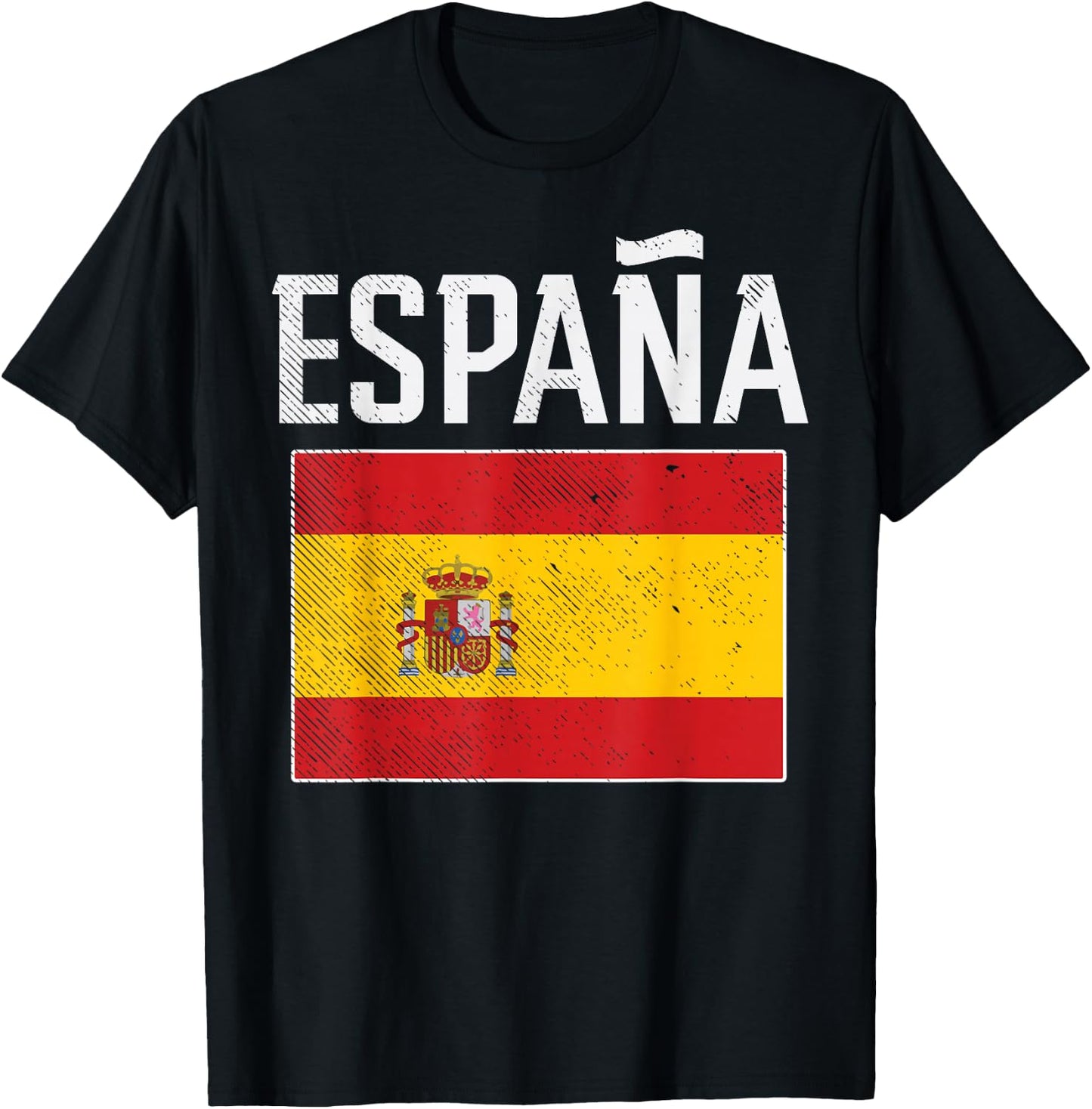 Espana Spain Flag Spanish Soccer Men Women Kids Boys Girl T-Shirt - T-Shirt | Black