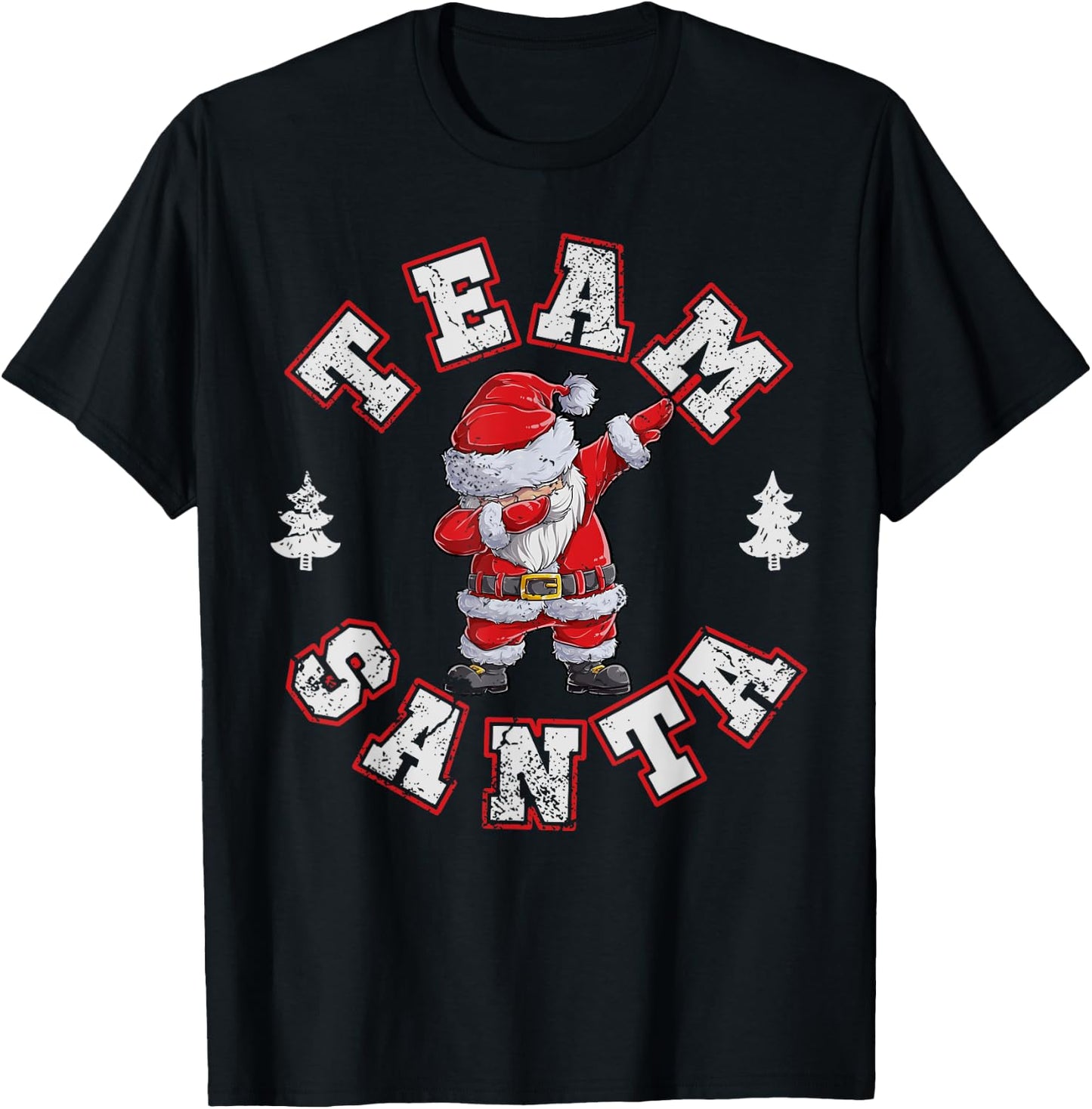 Team Santa Christmas Family Matching Pajamas Boys Xmas Dab T-Shirt - T-Shirt | Black