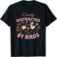 Bird Watching Binoculars Bird Species Distracted Flowers T-Shirt - T-Shirt | Black