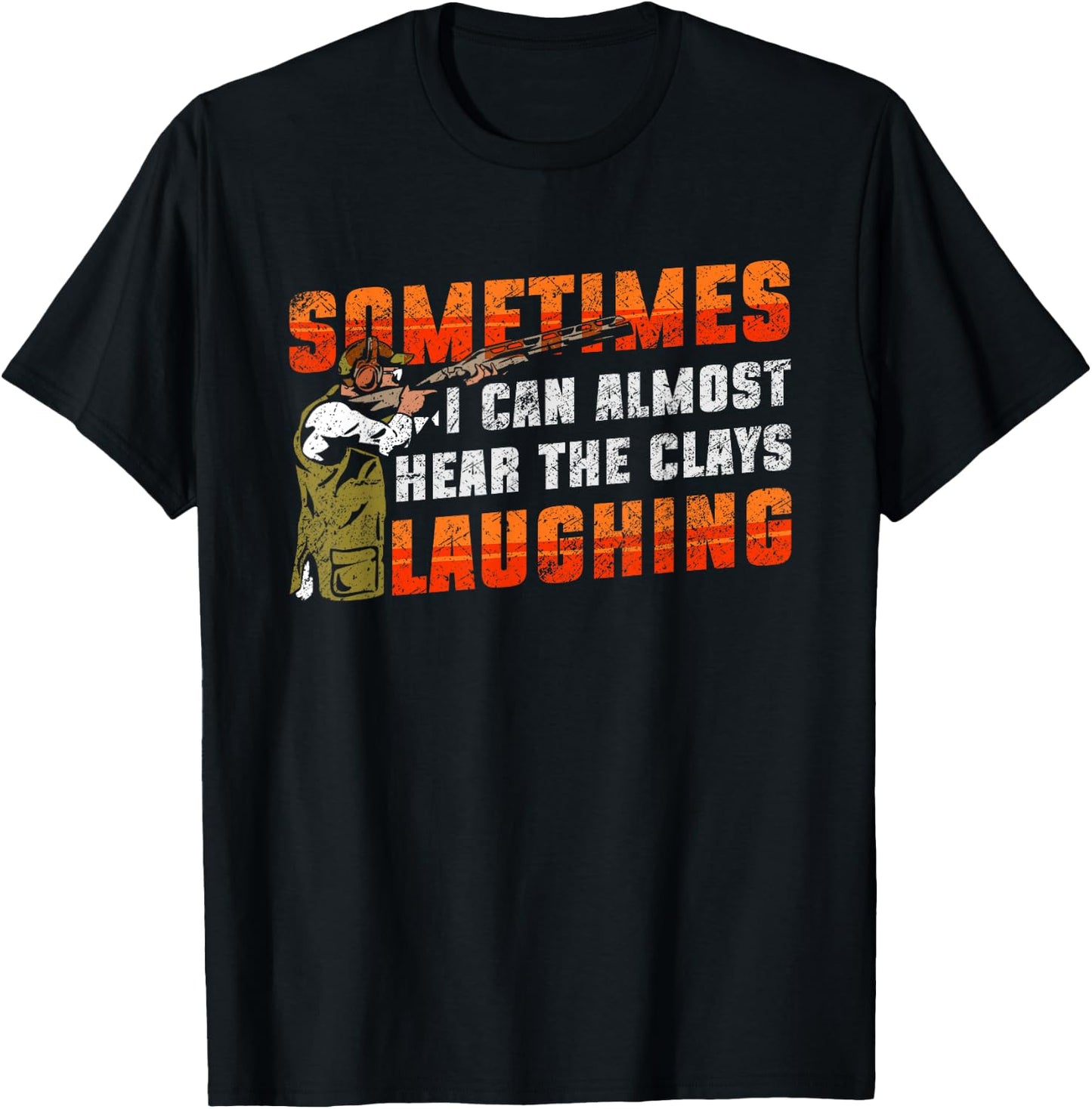 Clay Skeet Shooting Trap Shooting Clay Pigeon Funny T-Shirt - T-Shirt | Black