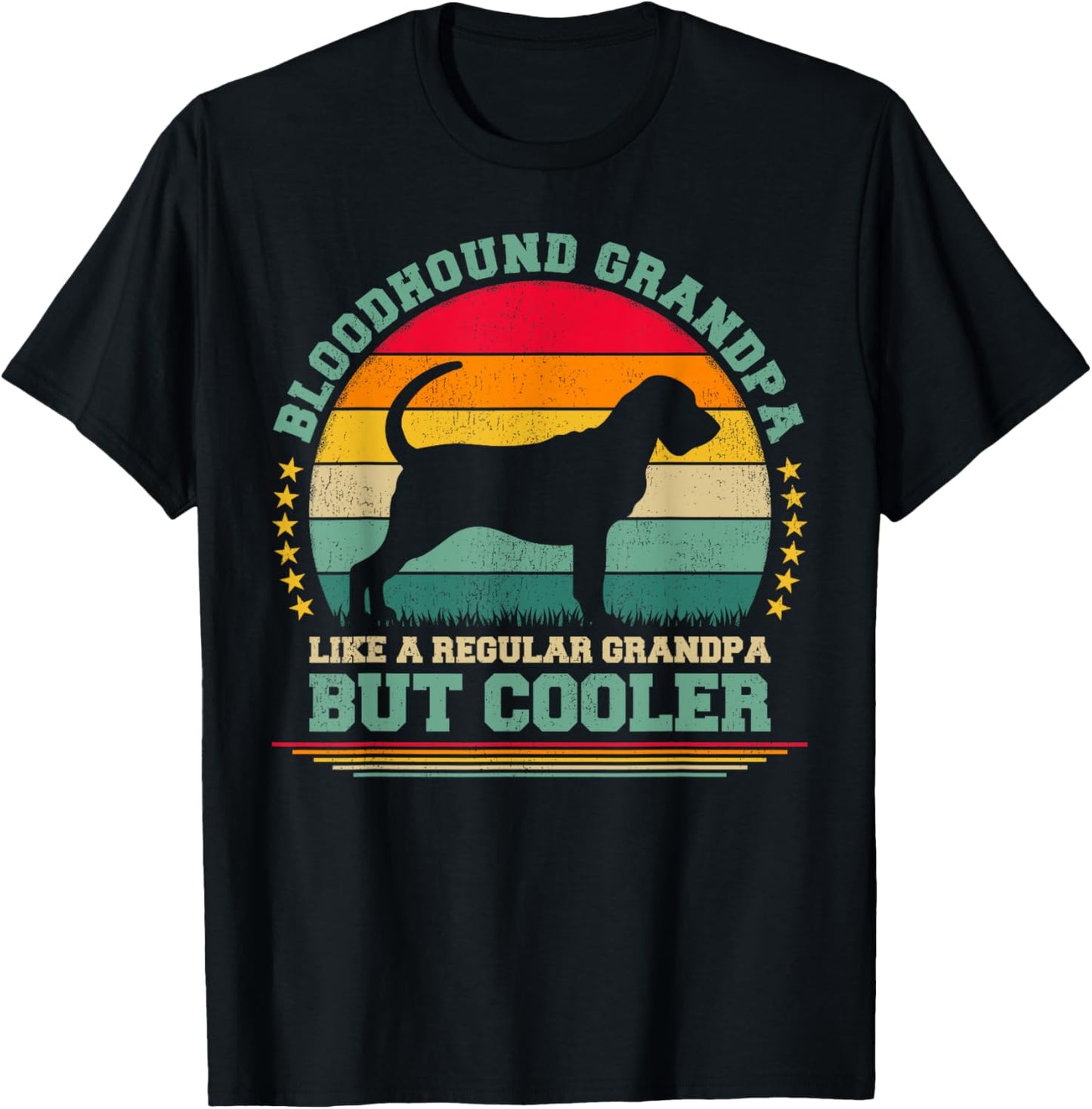 Bloodhound Grandpa Like A Regular Grandpa Father's Day T-Shirt - T-Shirt | Black